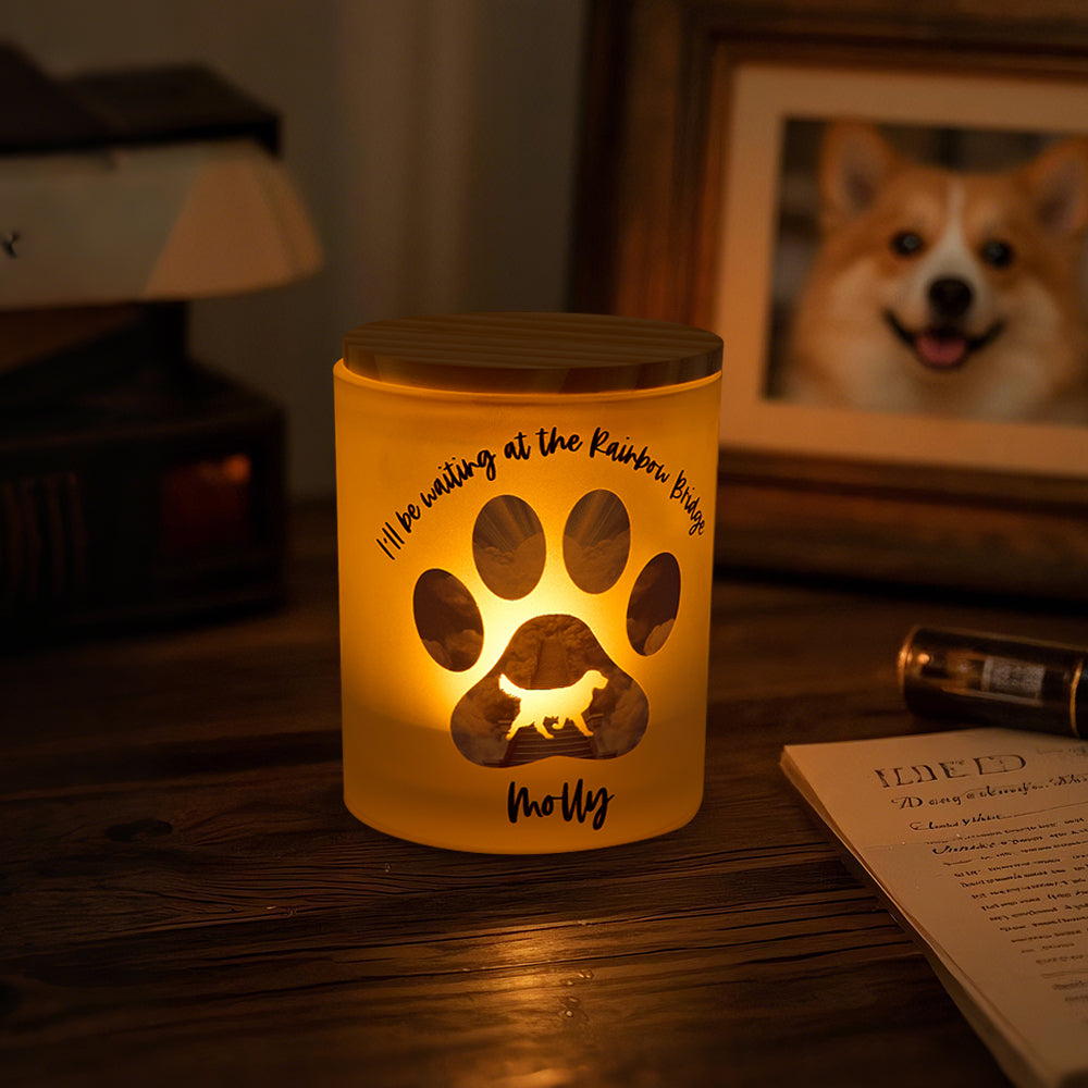 Dog Memorial Paw Candle Jar