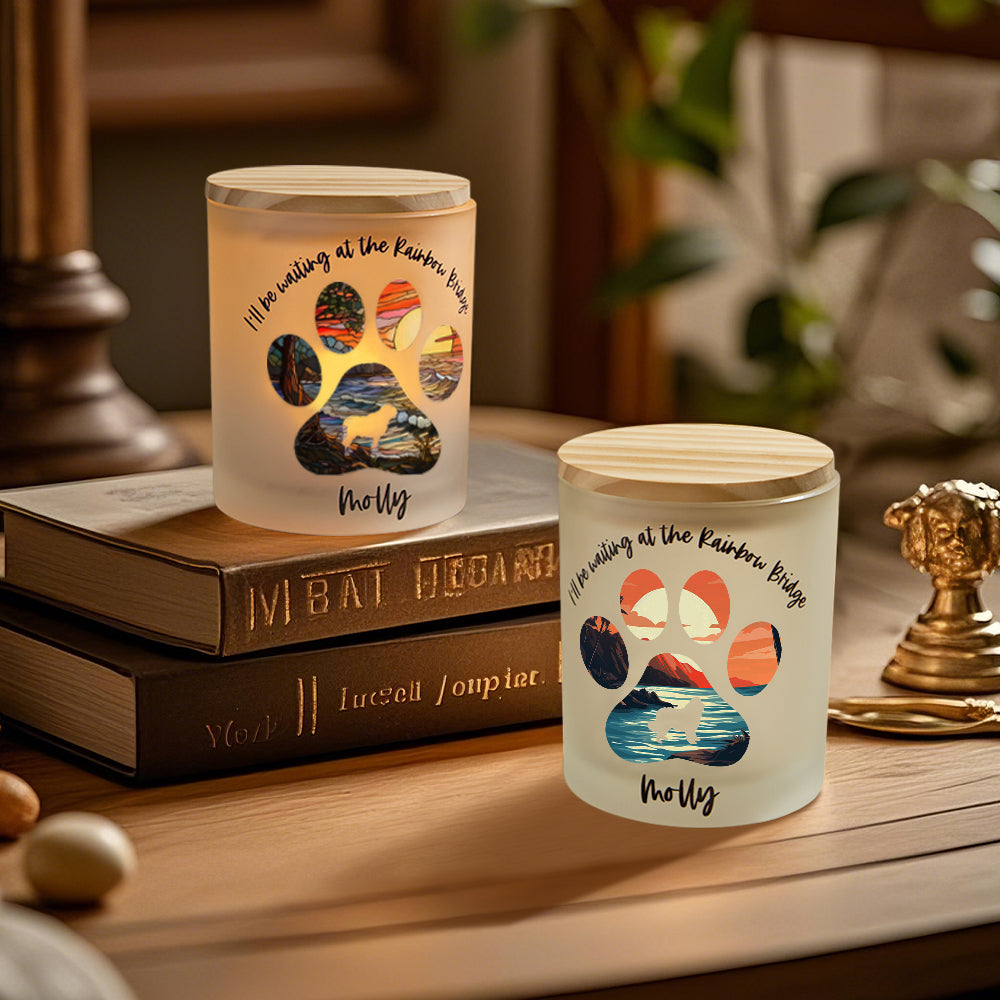 Dog Memorial Paw Candle Jar