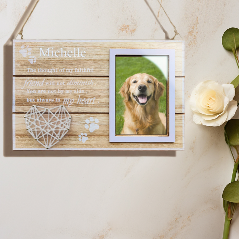 Engraved Wooden Heart Photo Frame