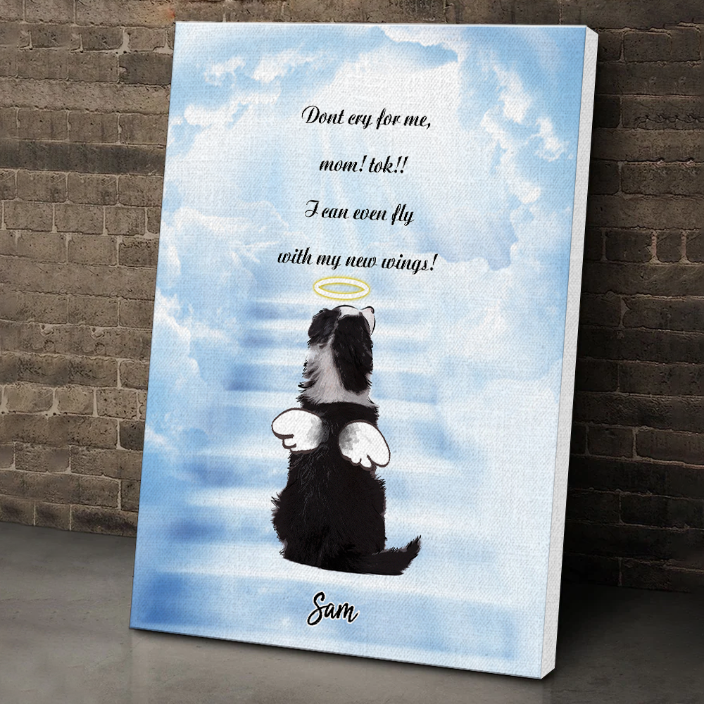 Angel Pet Name Memorial Canvas