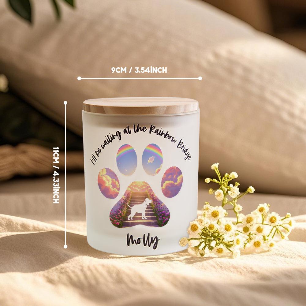 Dog Memorial Paw Candle Jar