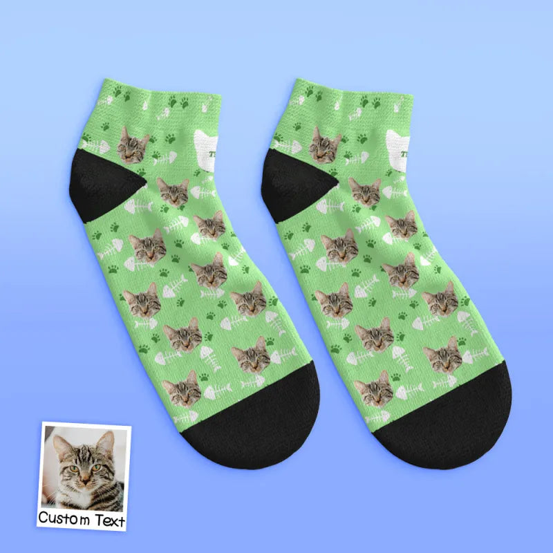 Custom Cat Face Ankle Socks