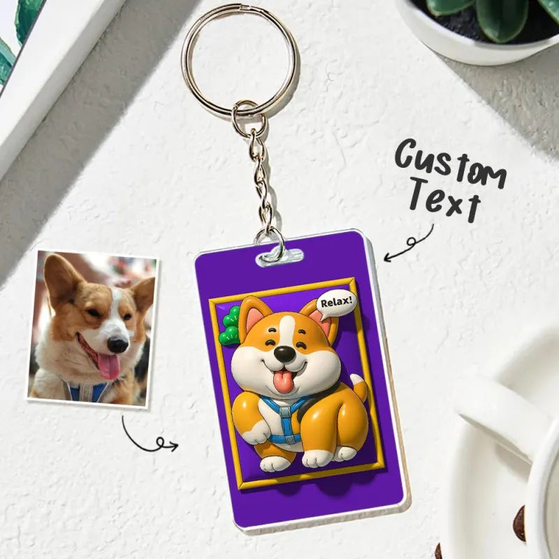 3D Pet Photo Keychain