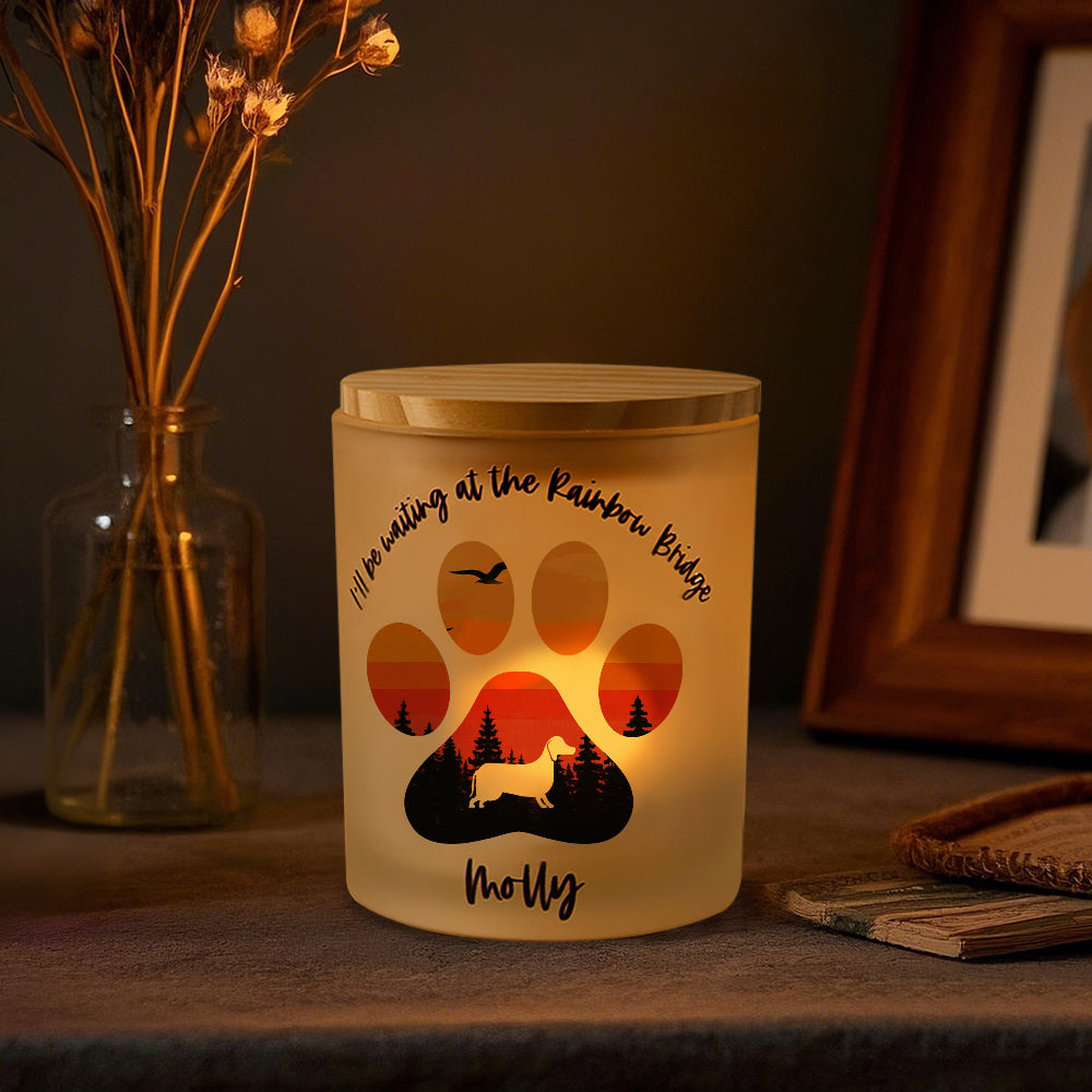 Dog Memorial Paw Candle Jar