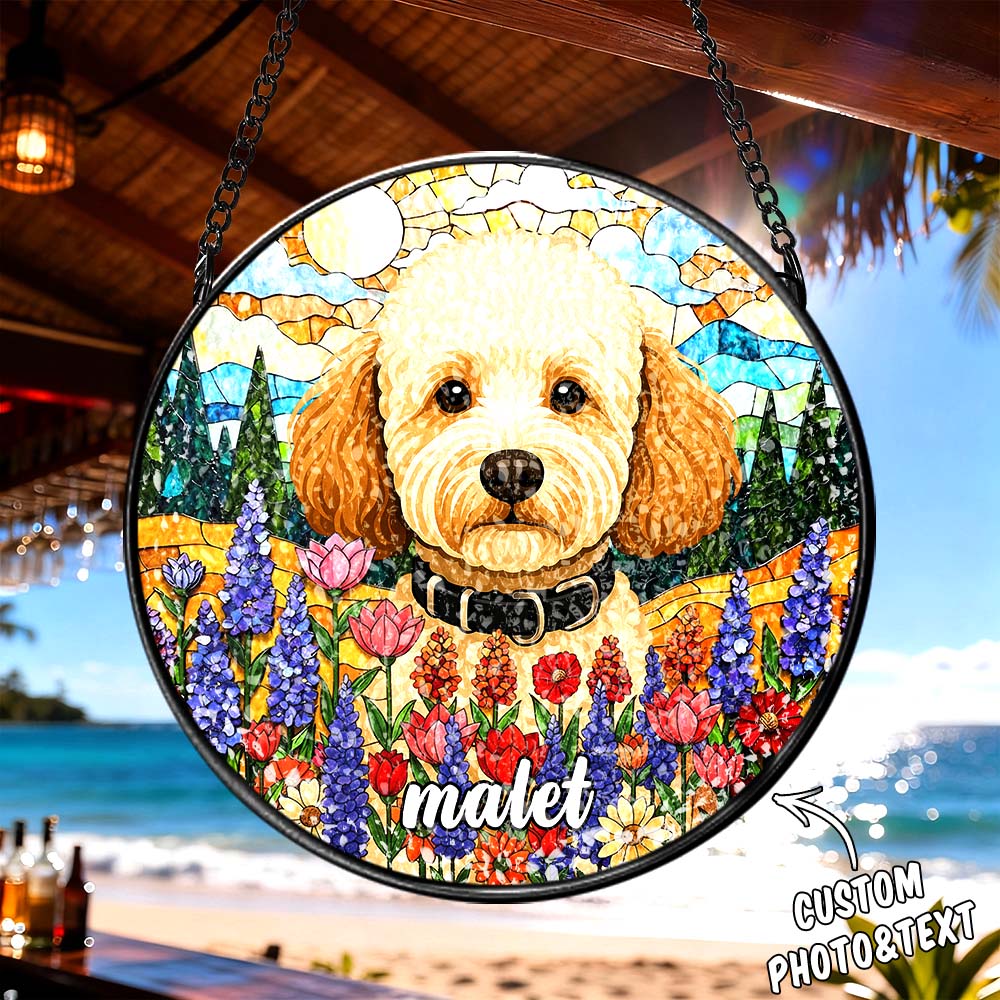 Dog Memorial Stained Glass Suncatcher