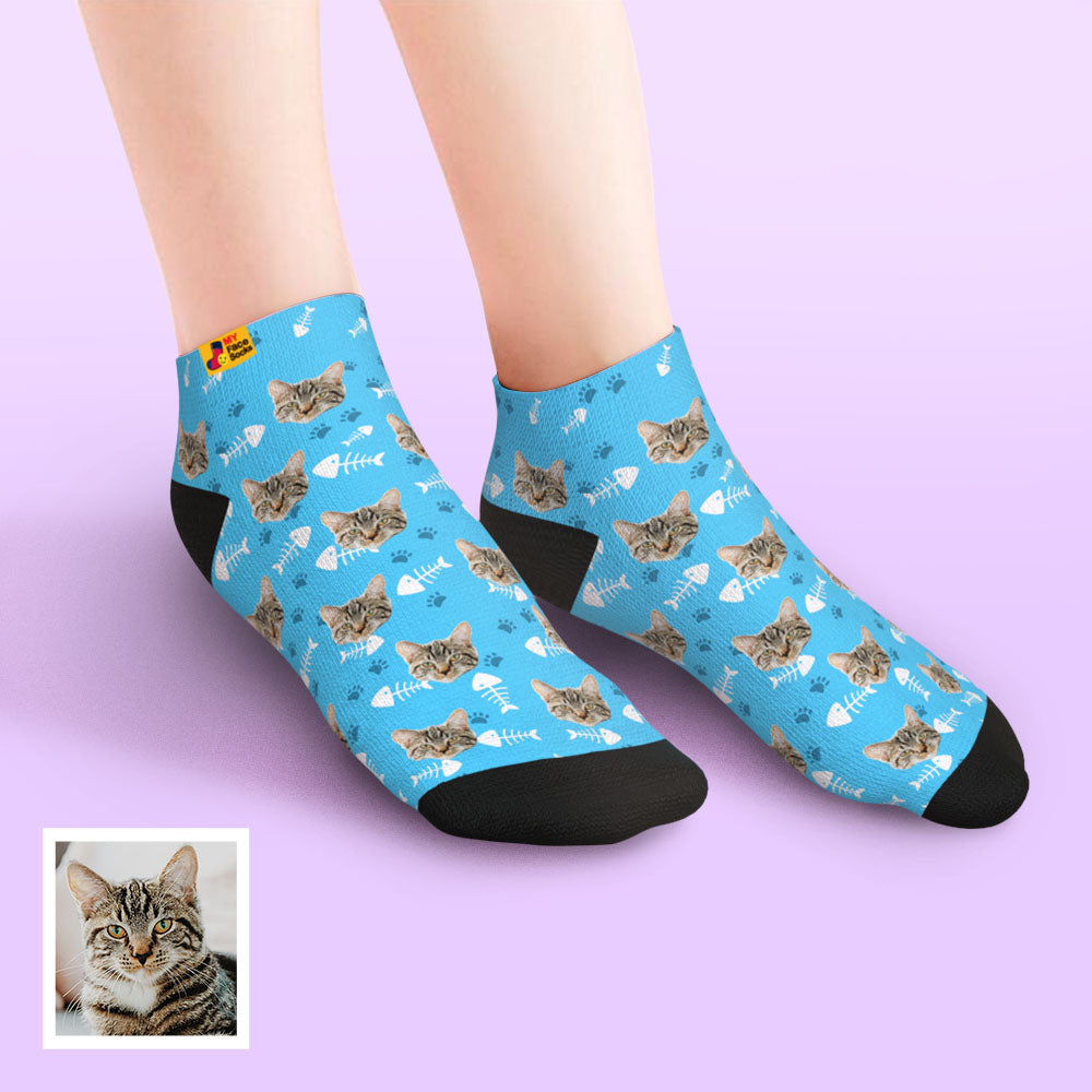 Custom Cat Face Ankle Socks