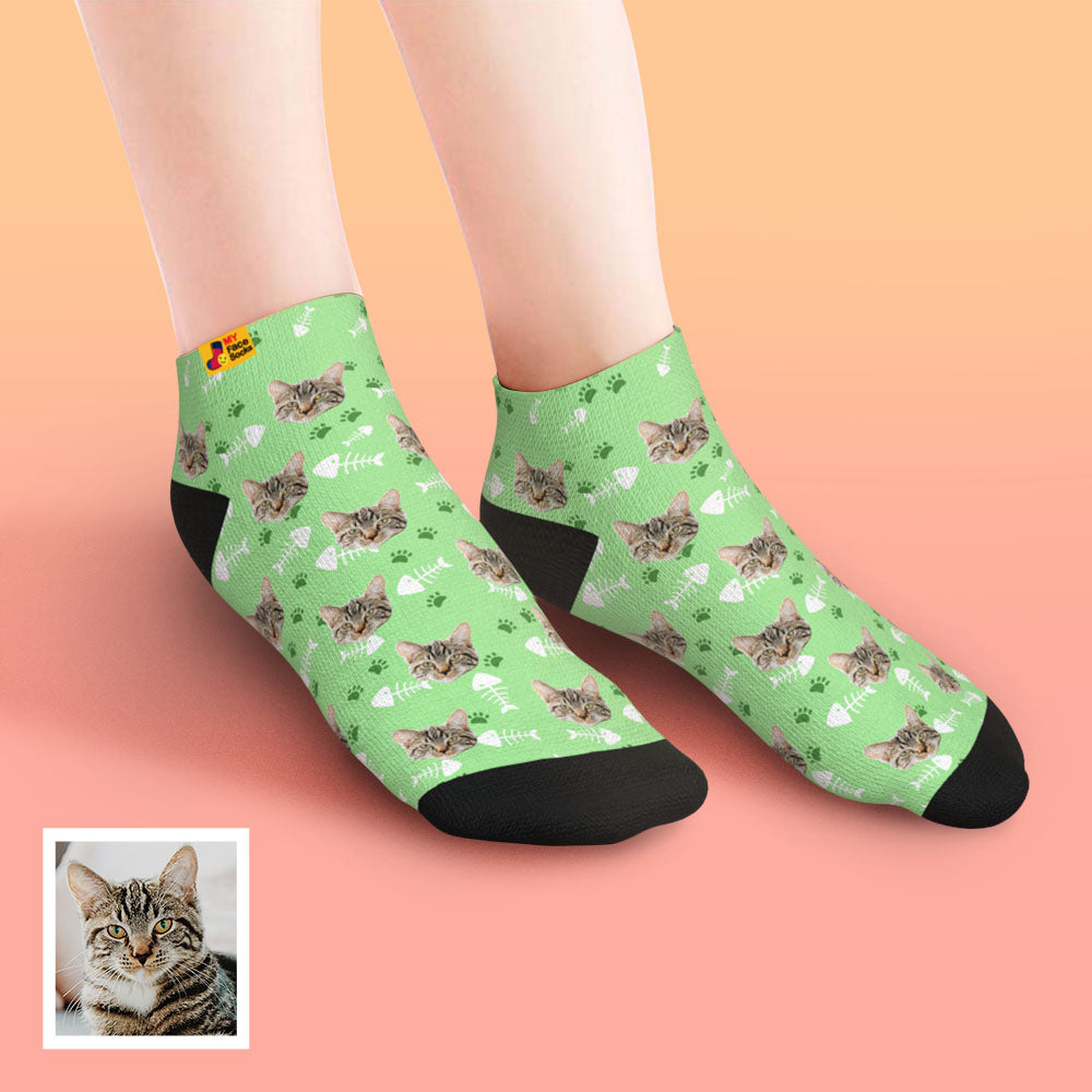 Custom Cat Face Ankle Socks