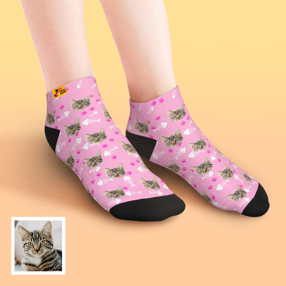 Custom Cat Face Ankle Socks
