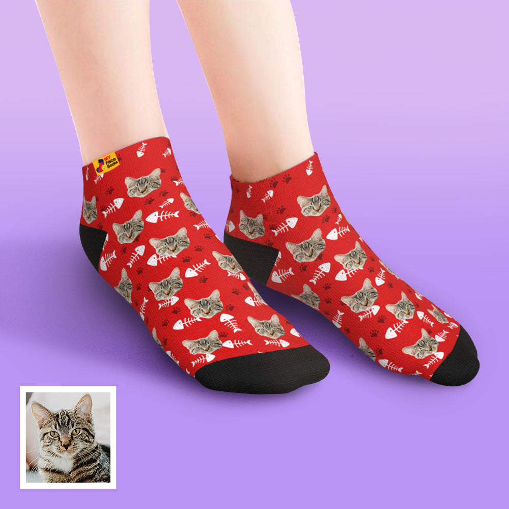 Custom Cat Face Ankle Socks