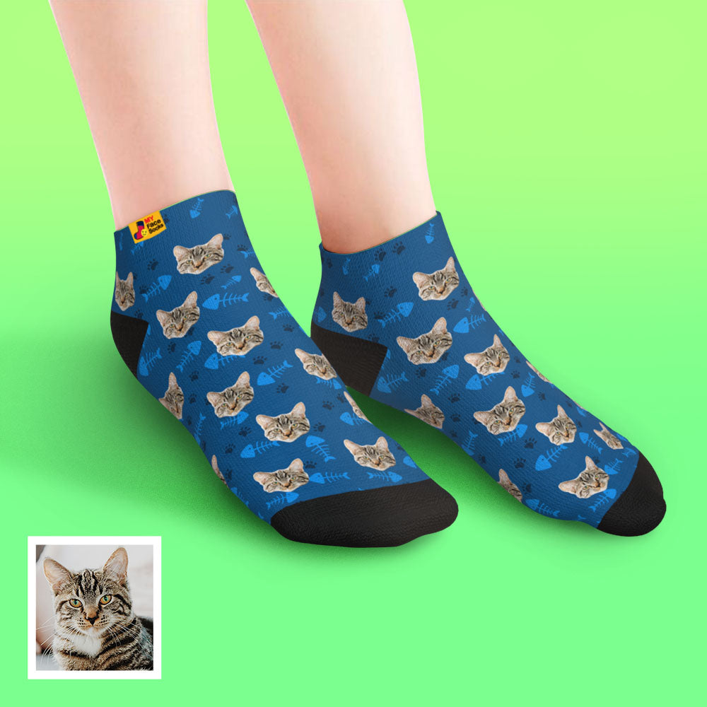 Custom Cat Face Ankle Socks