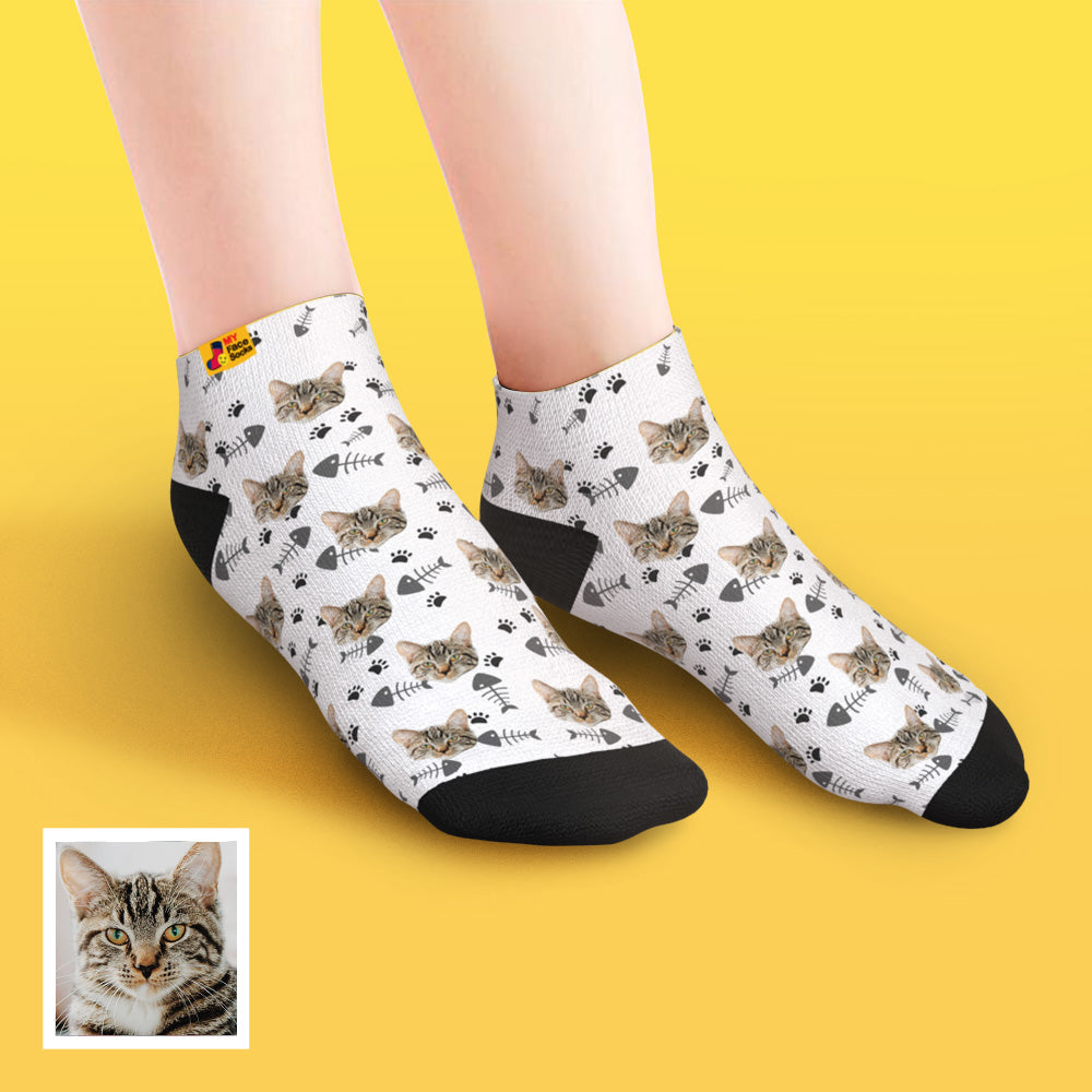 Custom Cat Face Ankle Socks