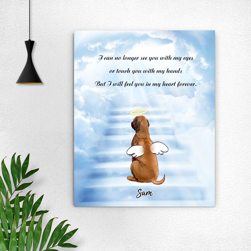 Angel Pet Name Memorial Canvas
