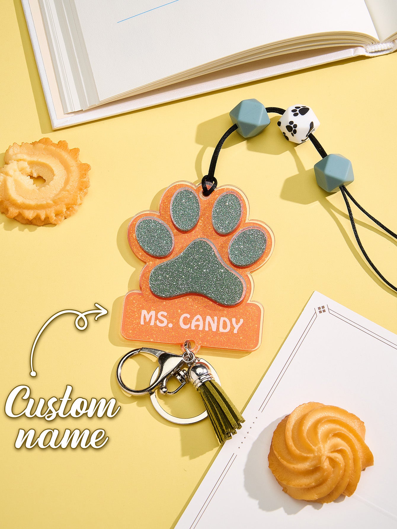 Glitter Paw ID Badge Lanyard