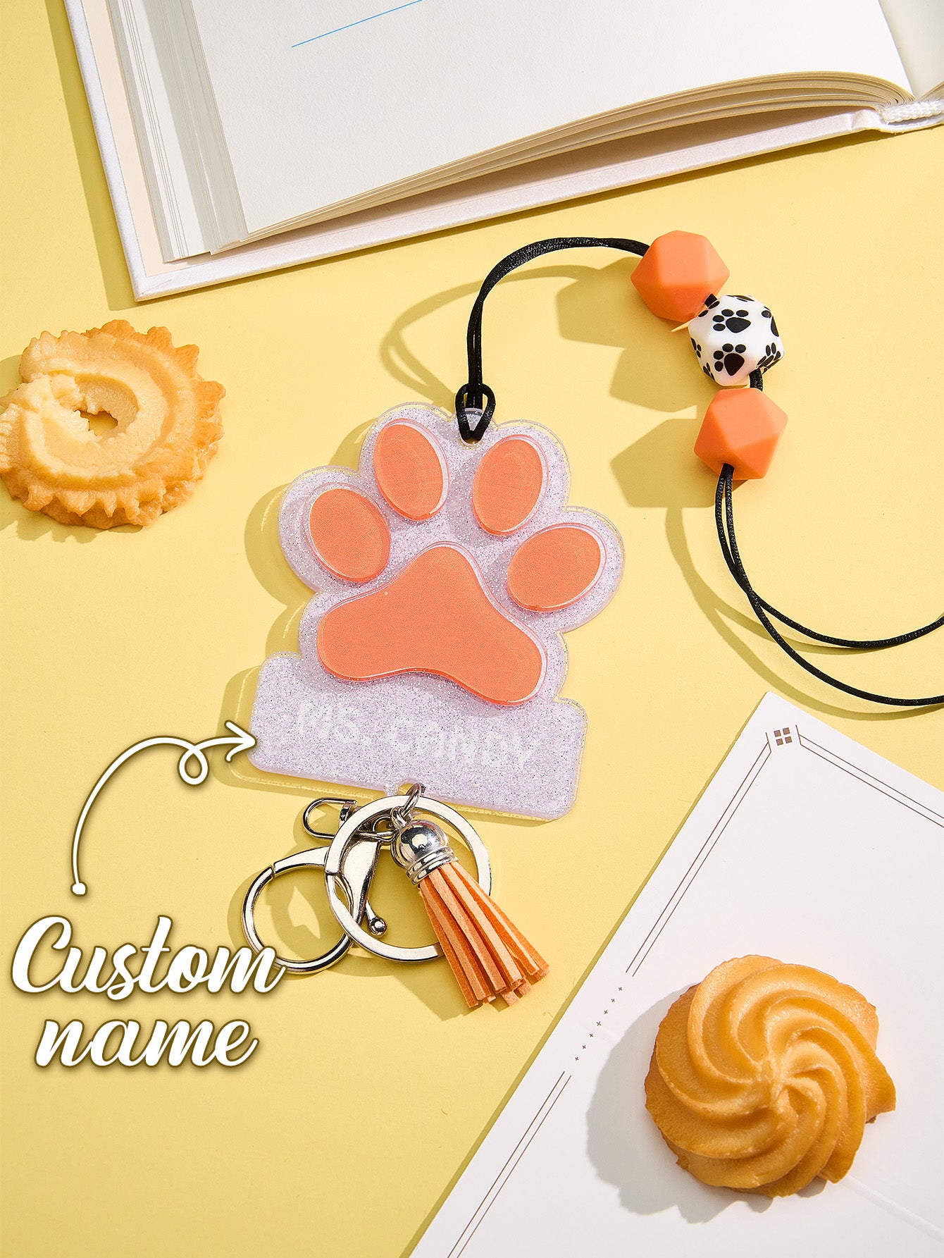 Glitter Paw ID Badge Lanyard