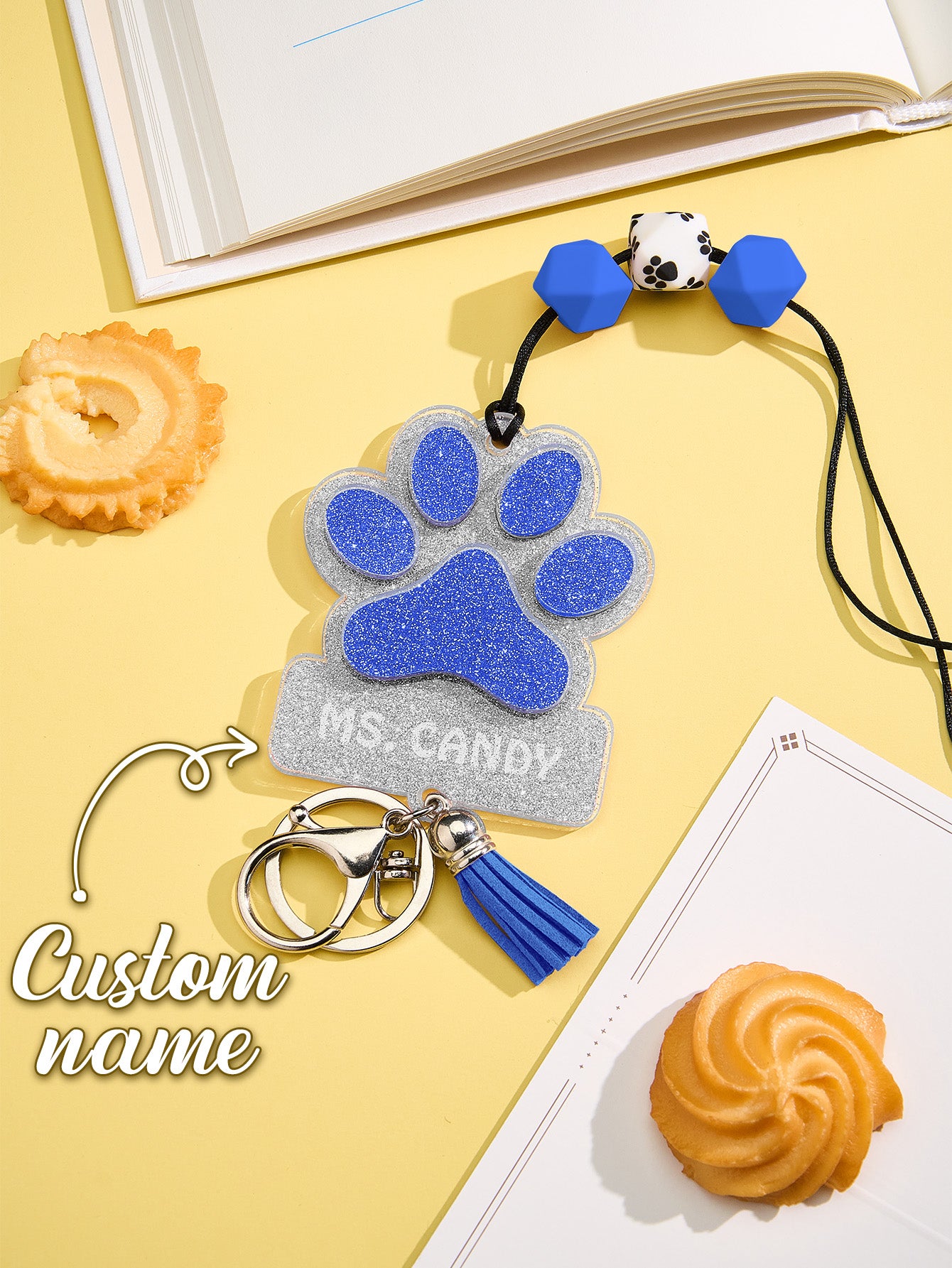 Glitter Paw ID Badge Lanyard