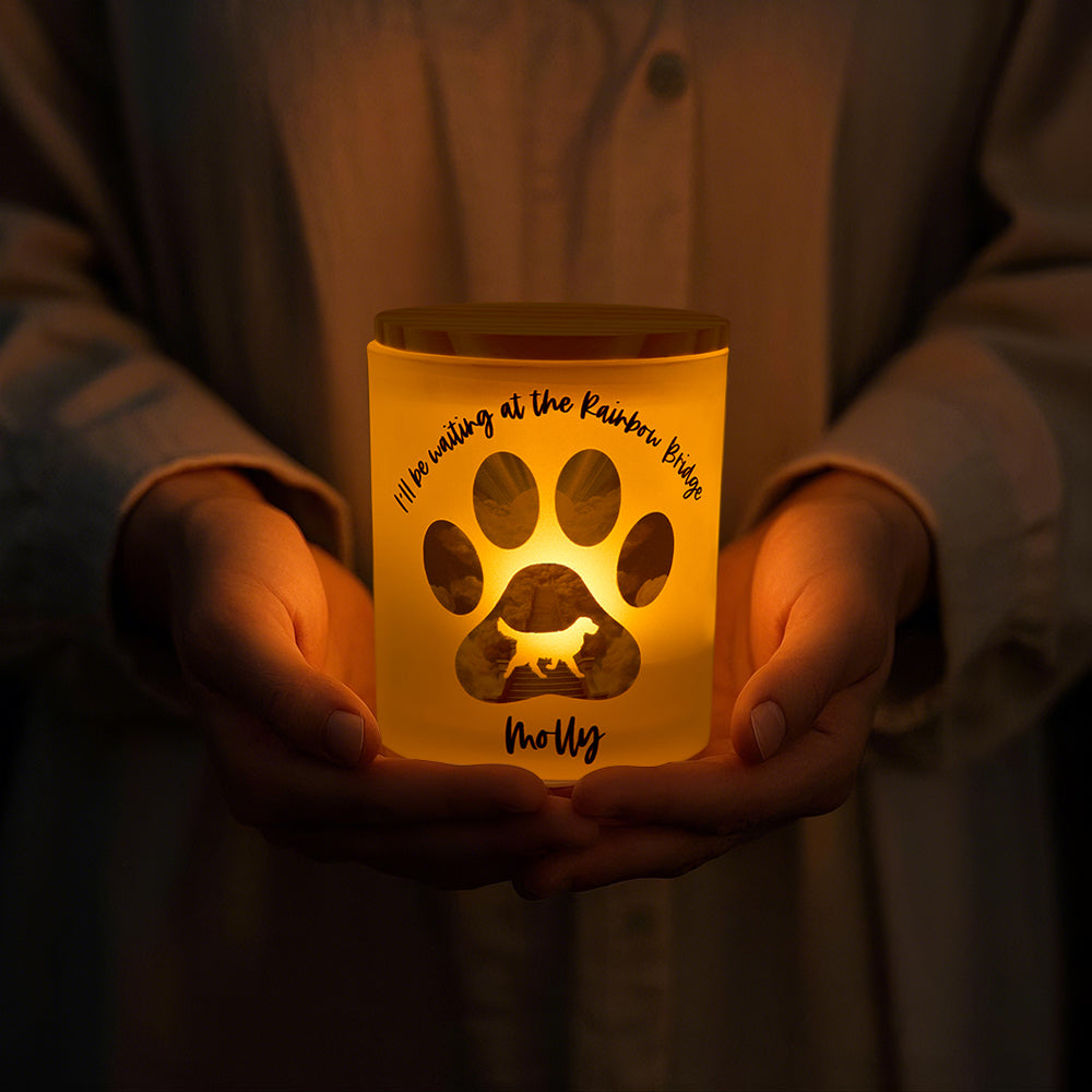 Dog Memorial Paw Candle Jar