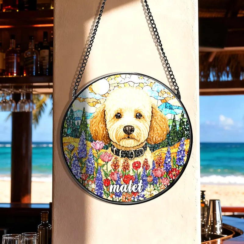 Dog Memorial Stained Glass Suncatcher