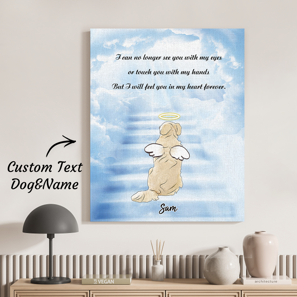 Angel Pet Name Memorial Canvas