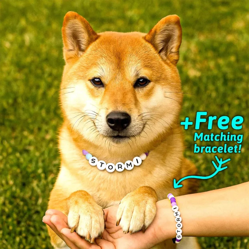 Pet Name Necklace + Free Bracelet